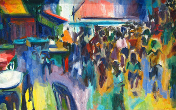 In the Silence of Noise: An Oil Painting of Tranquil Chaos