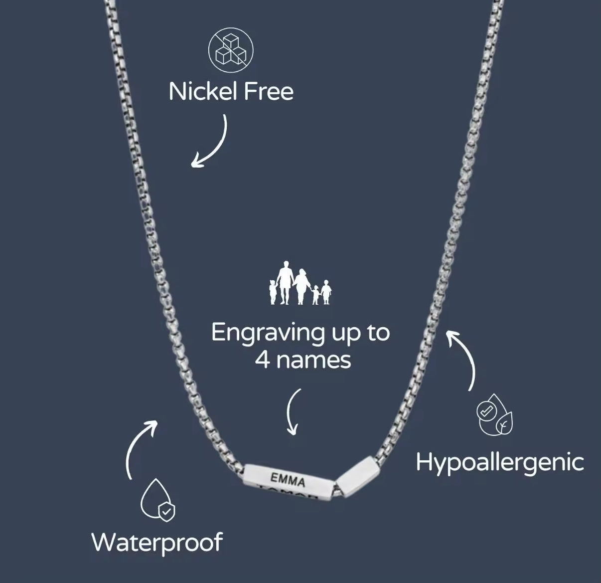 Custom 3D Bar Necklace & Bracelet